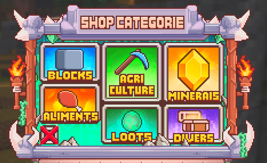 Menu magasin