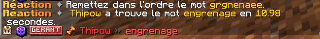 Une réaction dans le chat