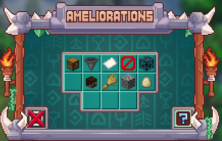 Menu améliorations d'île