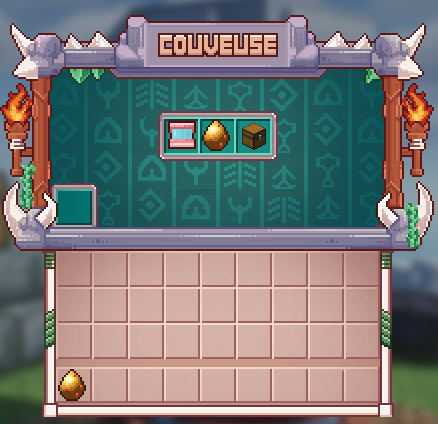 Le menu de l'incubateur